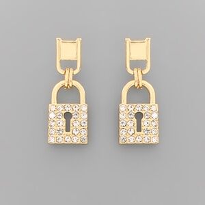 Crystal Double Lock Earrings